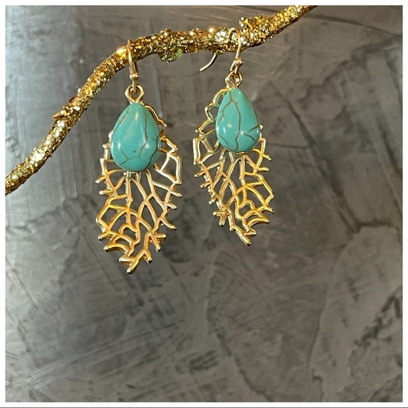 Handmade Natural Stone Art Deco Earrings - Picture 5 of 5